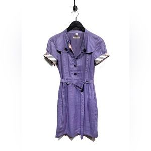 Burberry Lilac Ramia Short Sleeves Shirt Dress